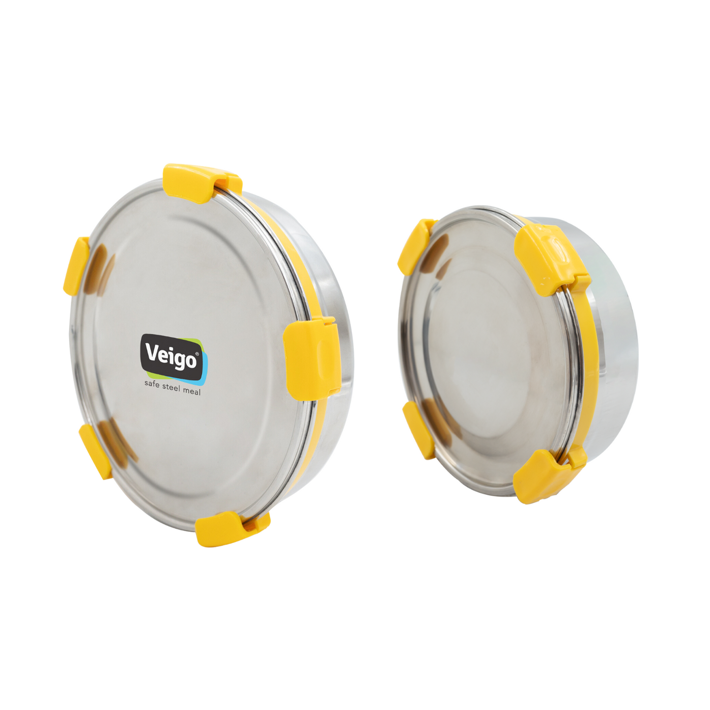 Veigo Maxosteel Round Storage Box- Set of 2 - Veigo Yellow