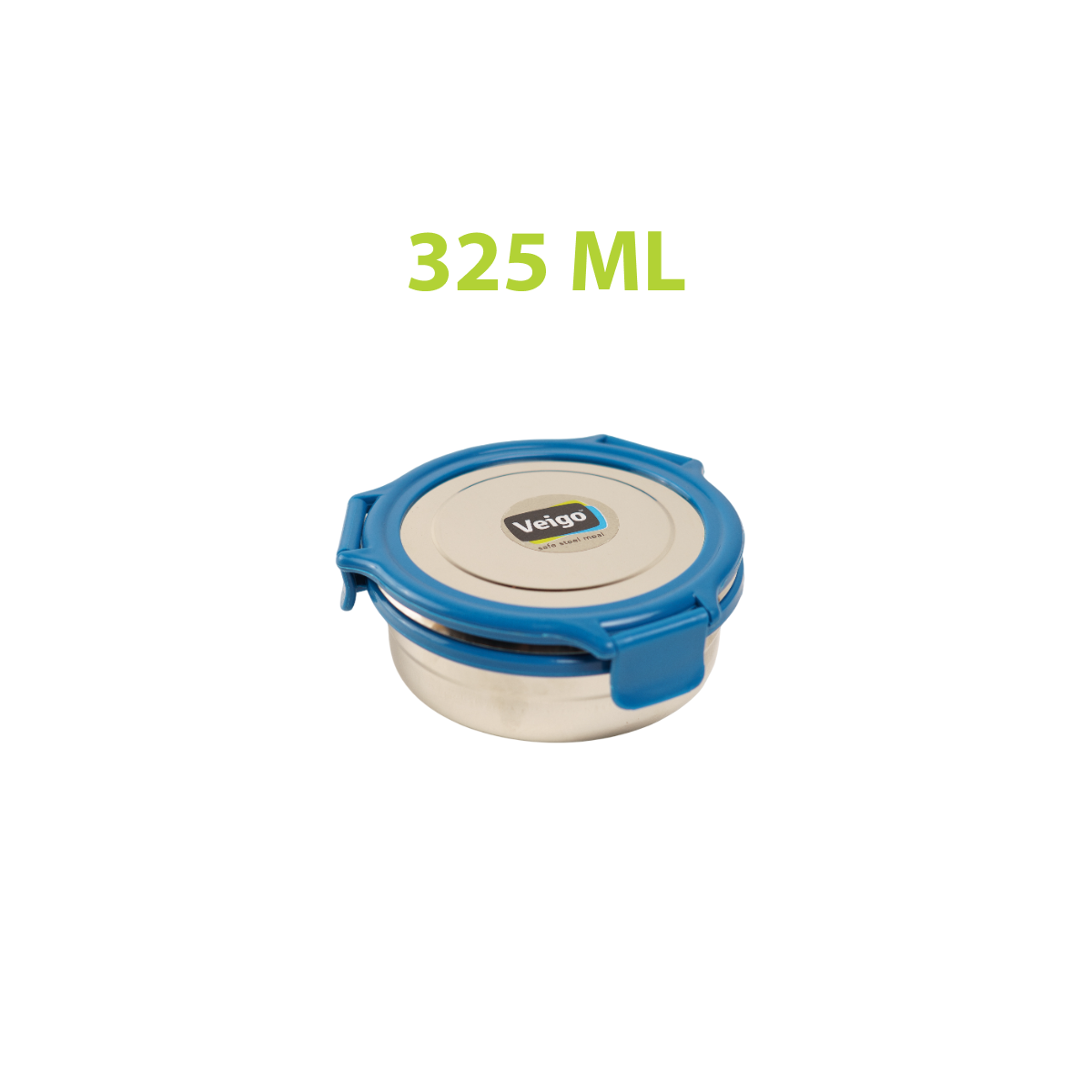 Veigo Round Steel Snack Box| Leakproof Steel Storage Box