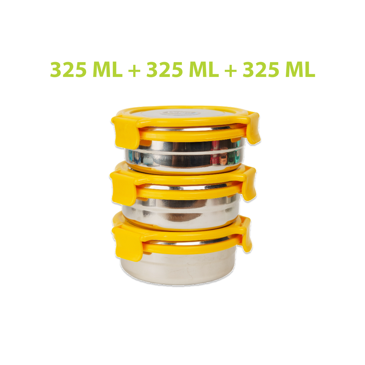 Veigo Stack of 3 Round Steel Boxes | Durable & Leakproof