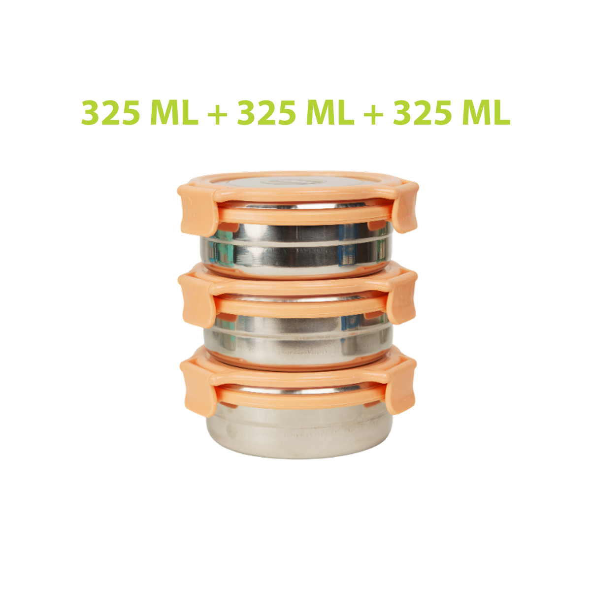 Veigo Stack of 3 Round Steel Boxes | Durable & Leakproof