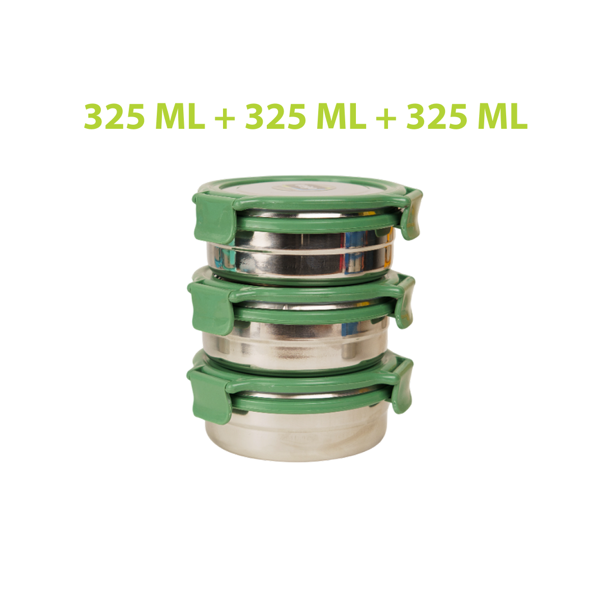 Veigo Stack of 3 Round Steel Boxes | Durable & Leakproof