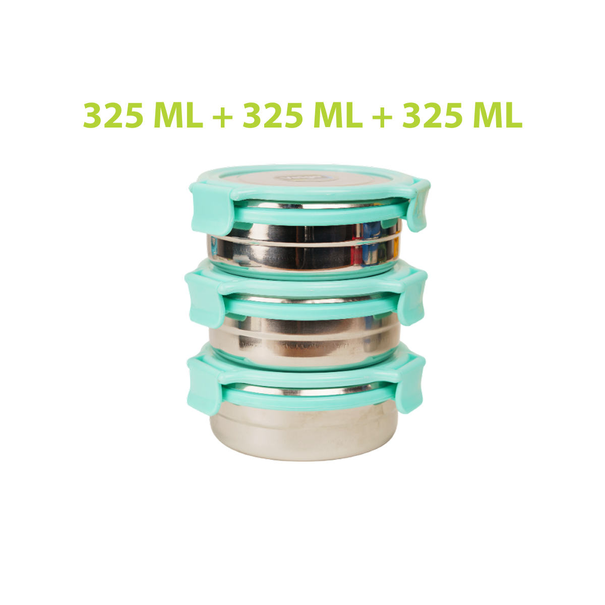 Veigo Stack of 3 Round Steel Boxes | Durable & Leakproof