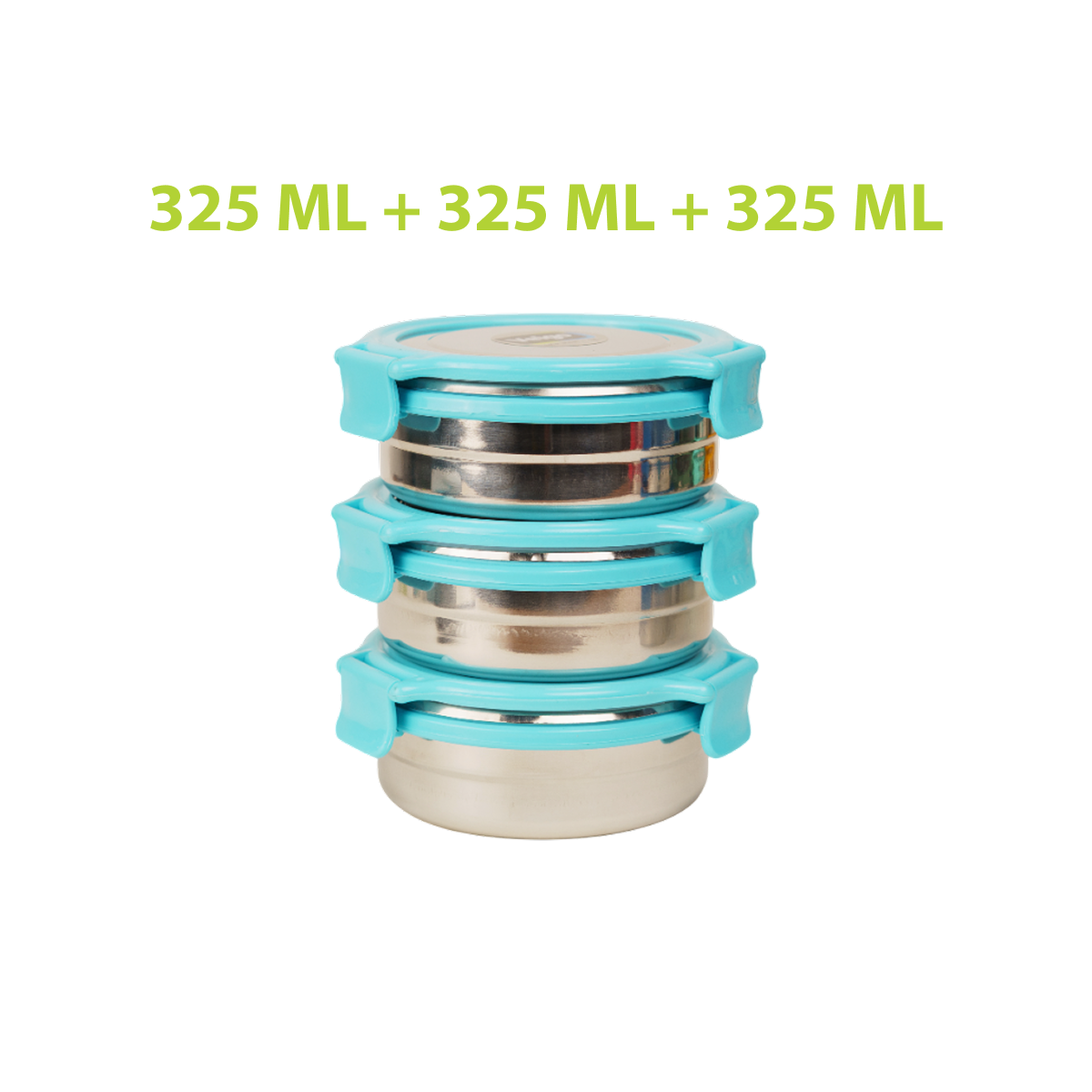 Veigo Stack of 3 Round Steel Boxes | Durable & Leakproof