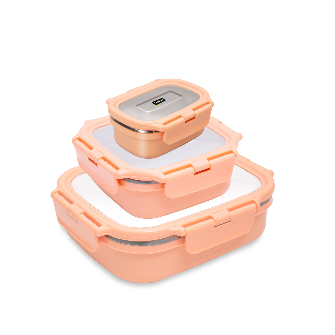 Heat-Up Lunch Box Set of 3(Large+ Medium+ Small)