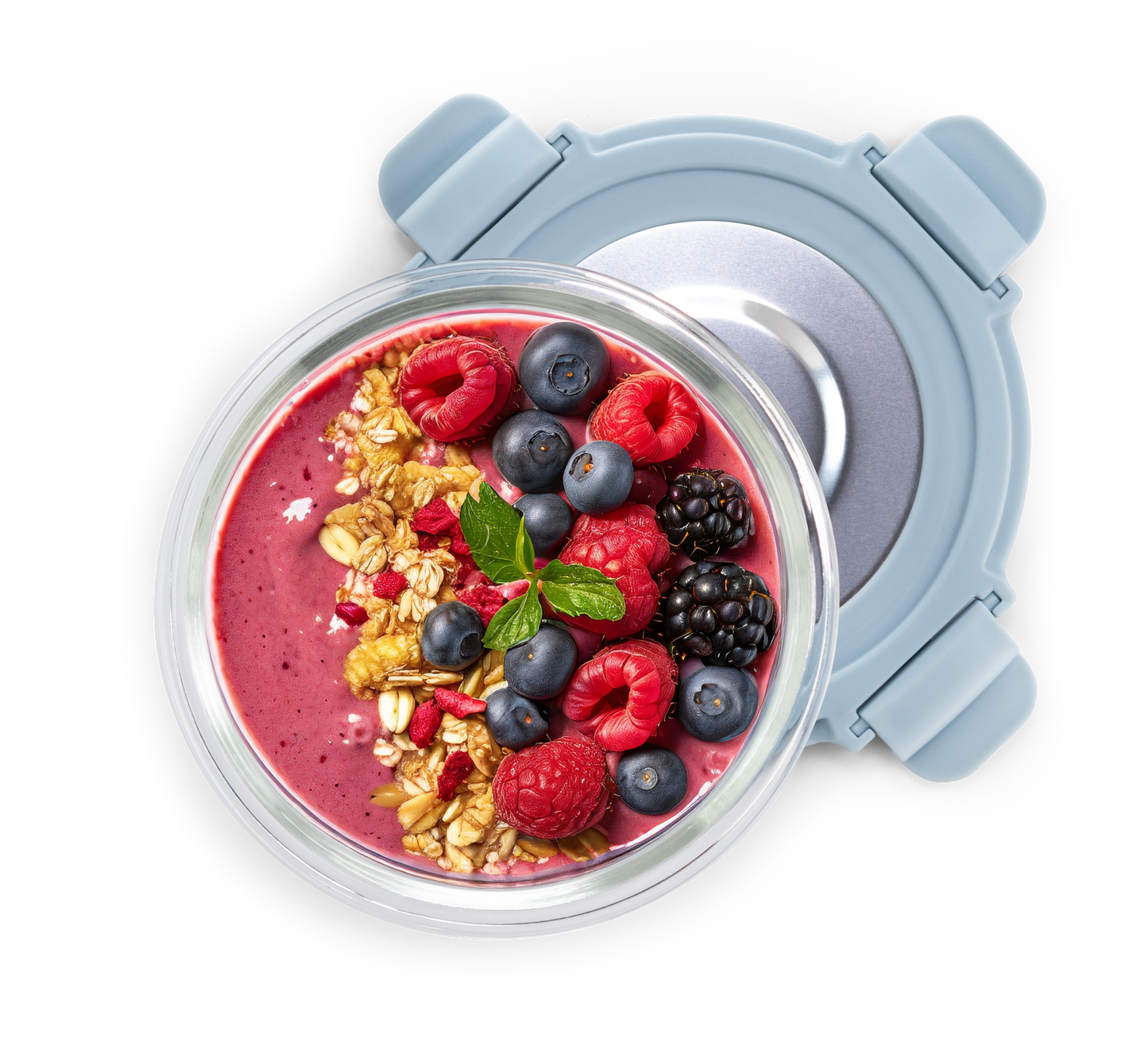 Veigo Pure and Sure | ROUND | Borosilicate Glass Container with Stainless Steel Lid - Veigo Stone