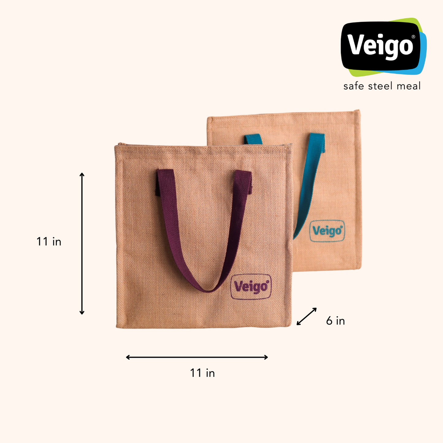 Veigo Insulated Lunch Bag Tote - Veigo Violet / Single Piece