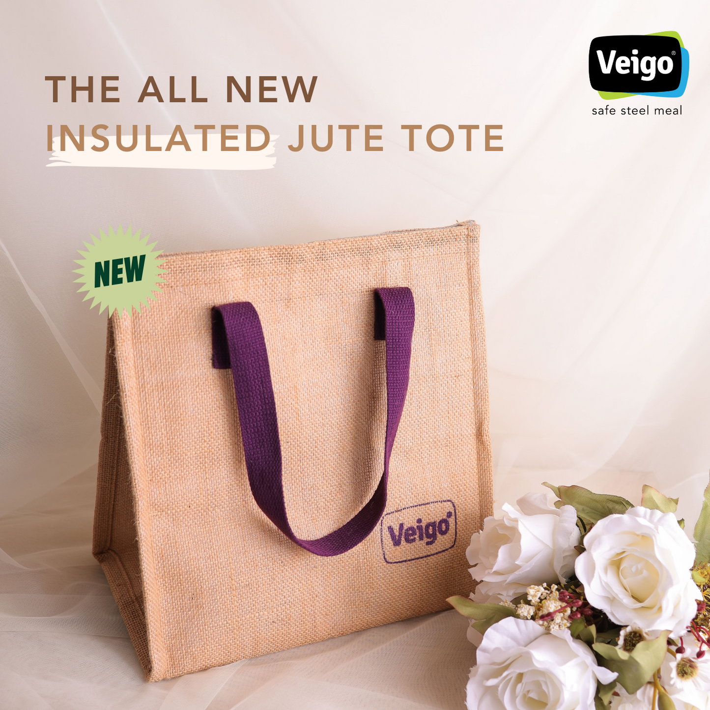 Veigo Insulated Lunch Bag Tote - Veigo Violet / Single Piece
