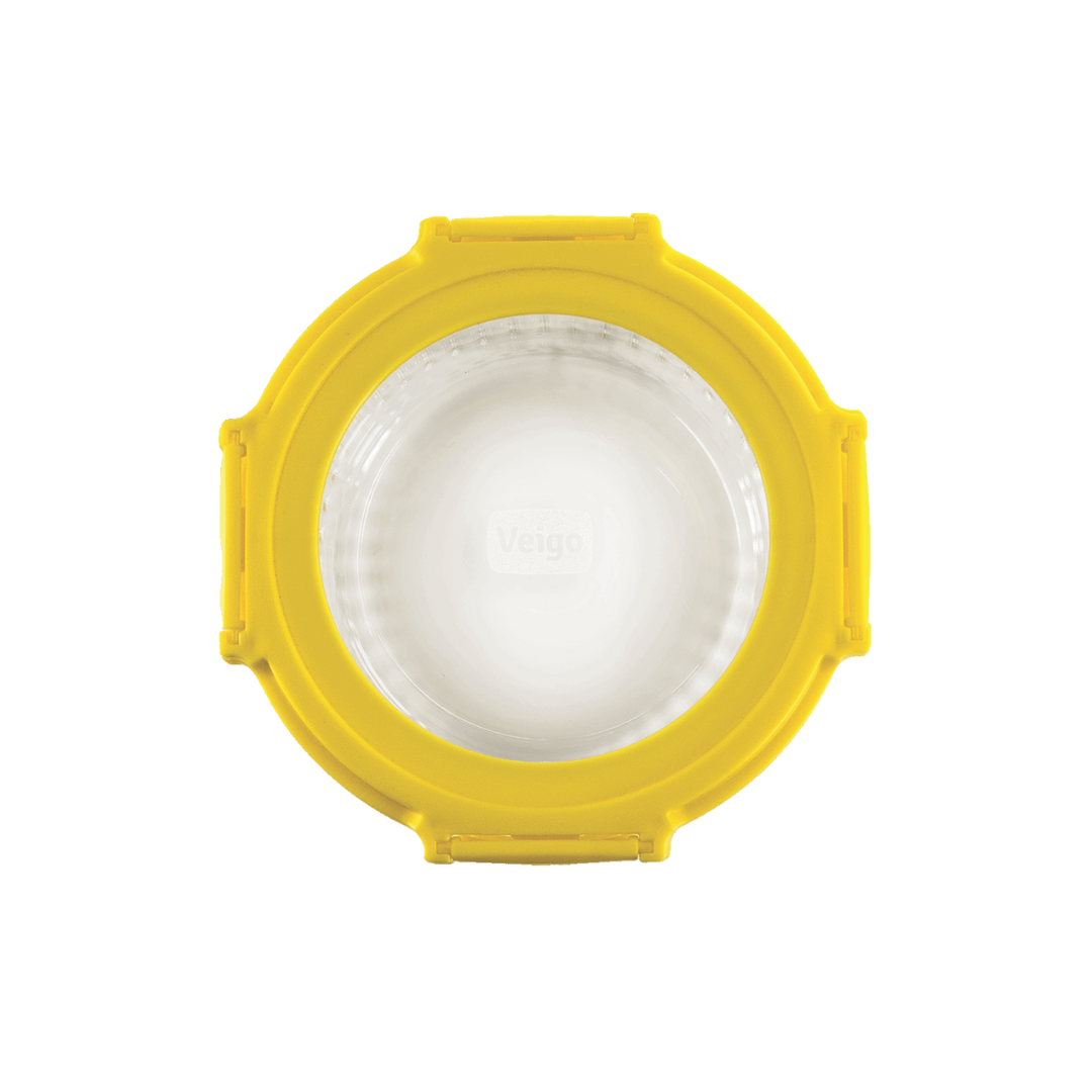Veigo See & Serve |ROUND| Glass Container w/ Glass Lid - Veigo Single / 620 Ml / Sun