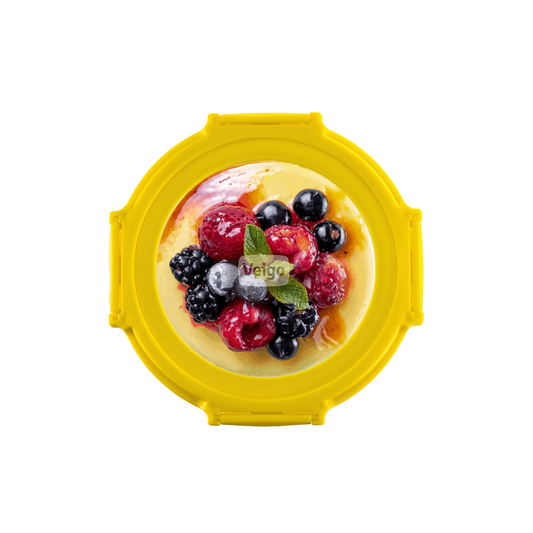 Veigo See & Serve |ROUND| Glass Container w/ Glass Lid - Veigo Single / 620 Ml / Onyx