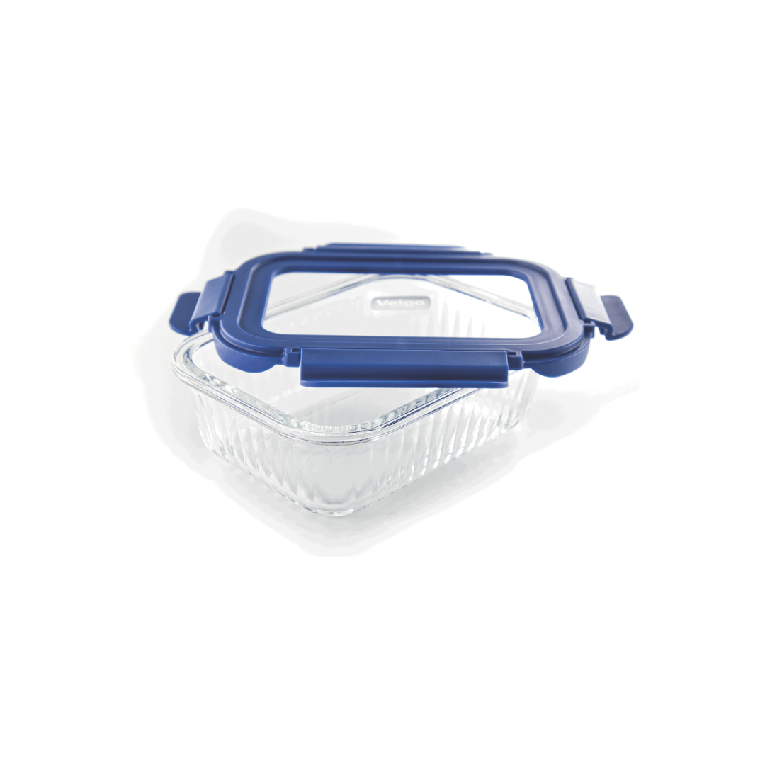Veigo See & Serve |RECTANGLE| Glass Container w/ Glass Lid - Veigo Single / 640 Ml / Onyx