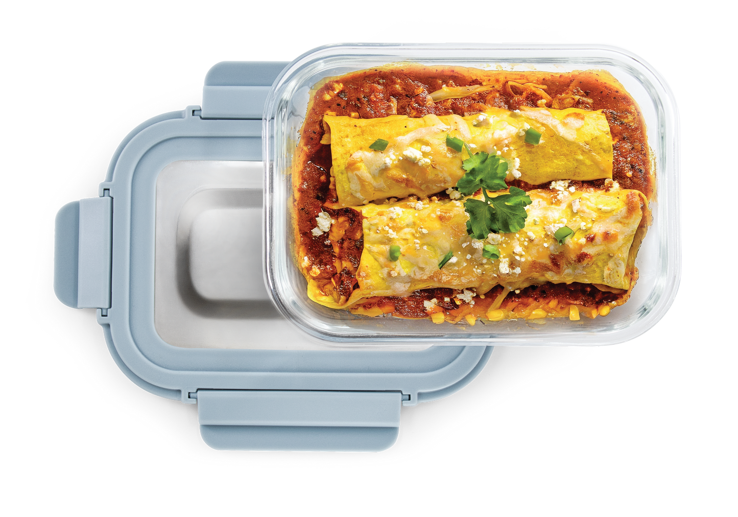 Veigo Pure and Sure series | Rectangle | Borosilicate Glass Container with Stainless Steel Lid - Veigo 370 ML / Stone