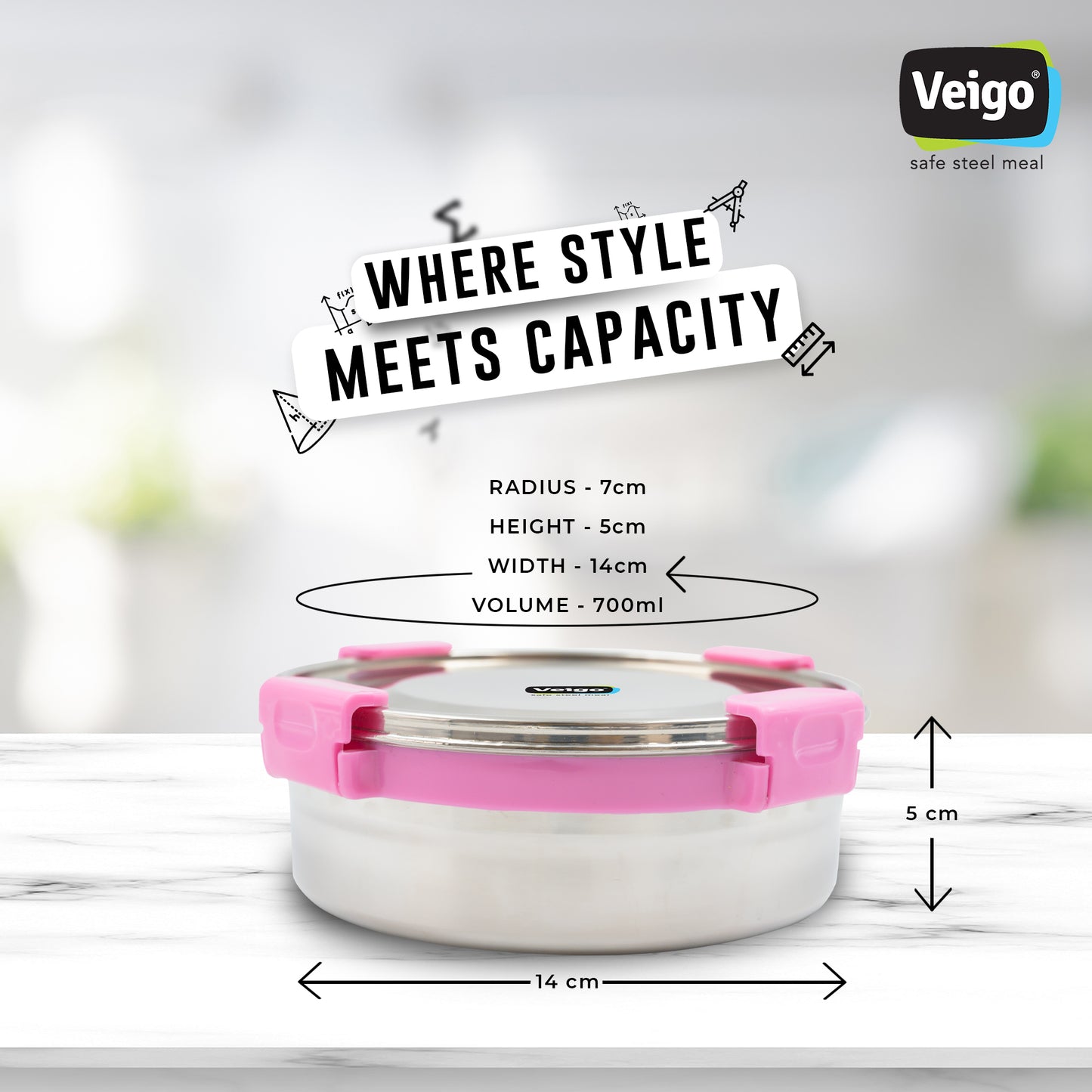 Veigo Super Mom Set of 8- Storage Containers - veigolunchboxes