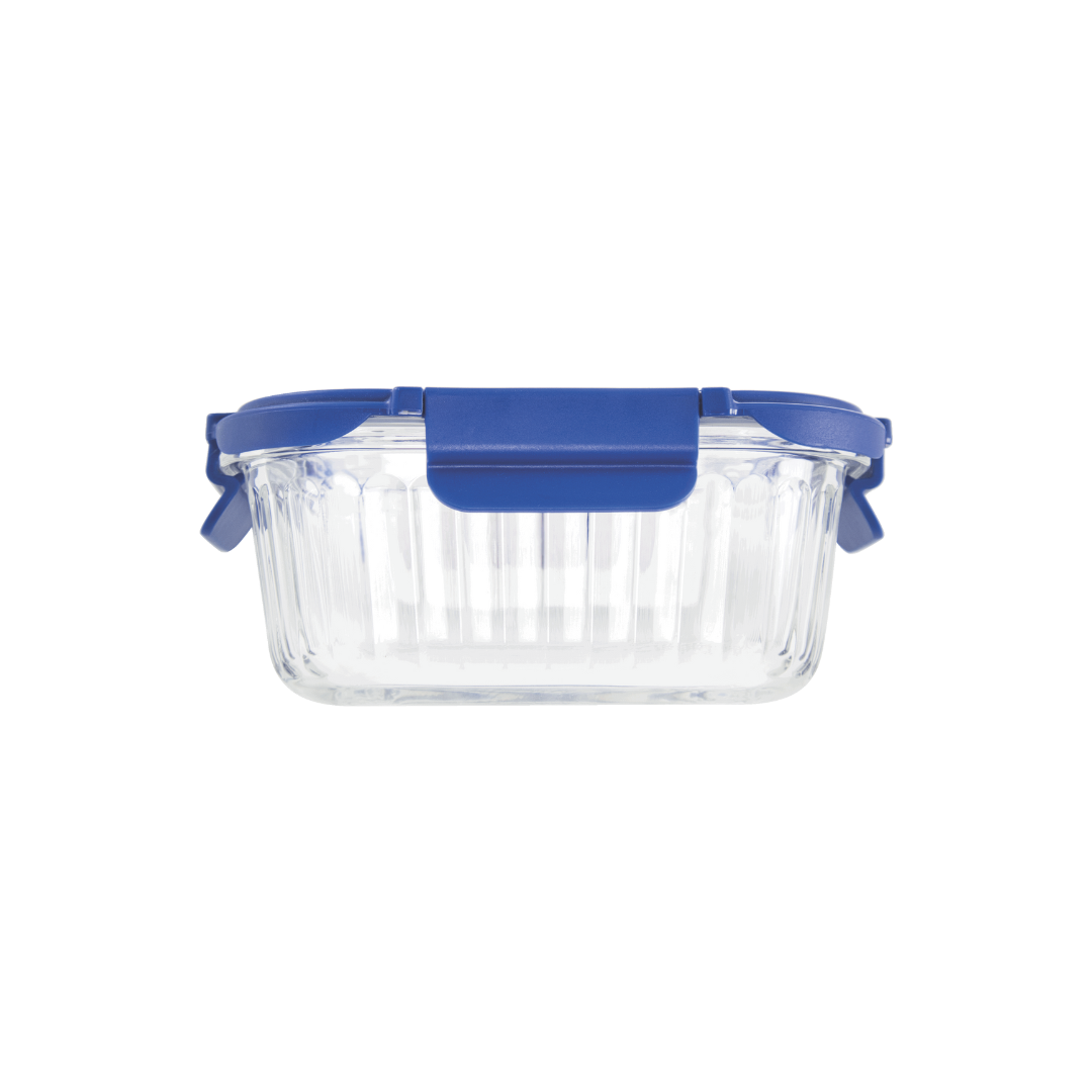 Veigo See & Serve |SQUARE| Glass Container w/ Glass Lid - Veigo Single / Ocean