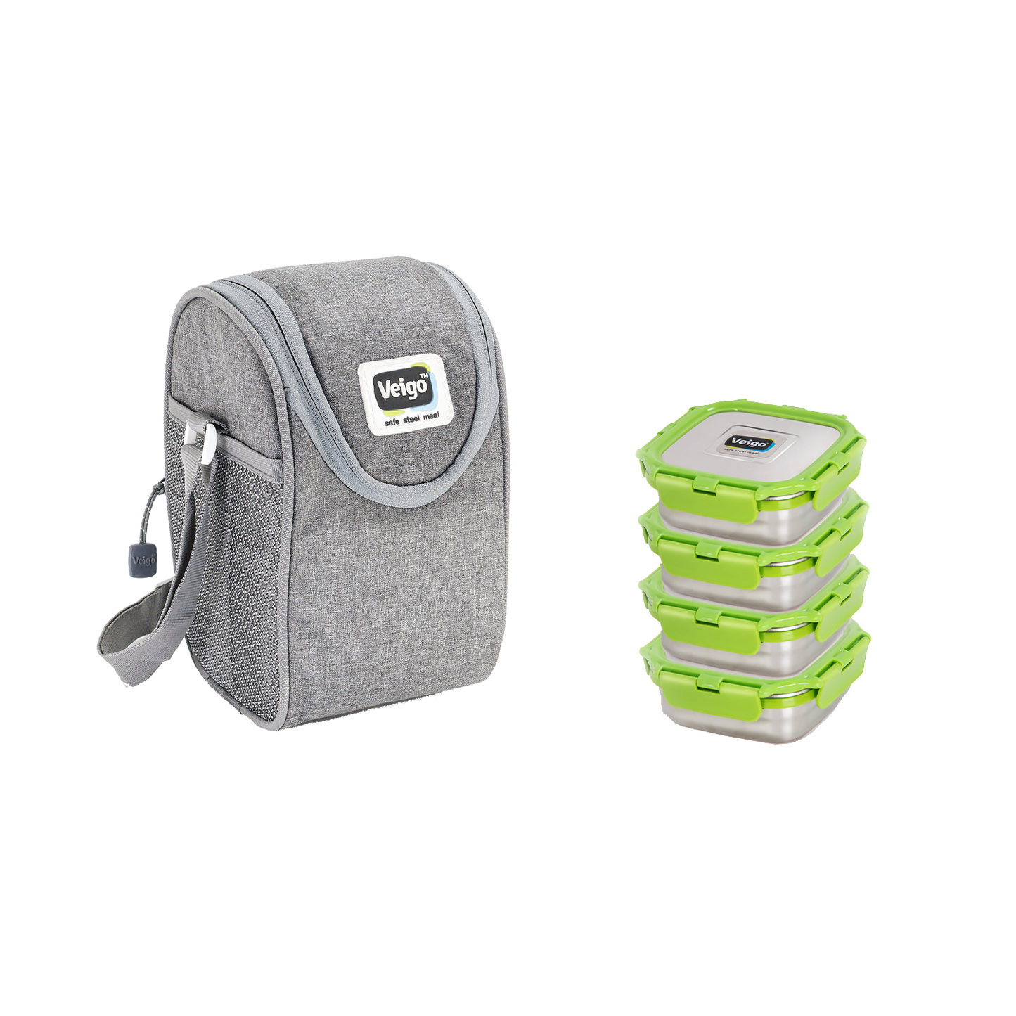 Veigo LunchBoss Combo- Tower of 4 in a Lunch Bag - veigolunchboxes