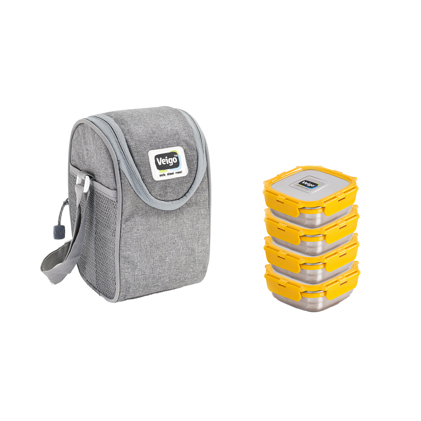 Veigo LunchBoss Combo- Tower of 4 in a Lunch Bag - veigolunchboxes