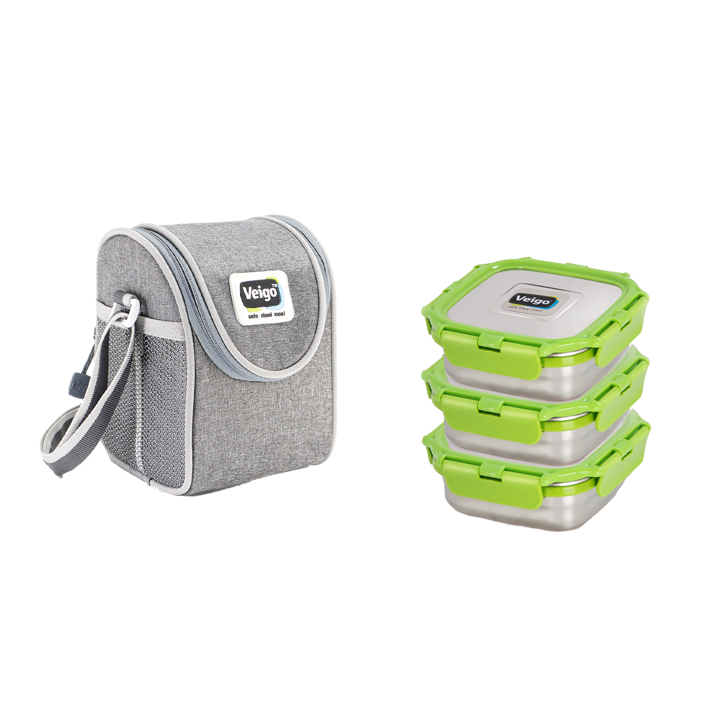 Veigo LunchBoss Combo- Tower of 3 in Lunch Bag