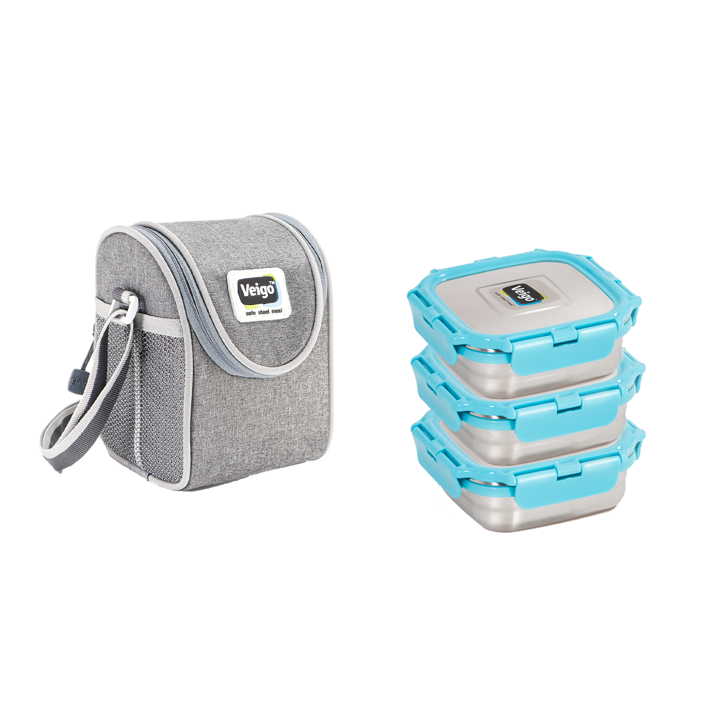 Veigo LunchBoss Combo- Tower of 3 in Lunch Bag