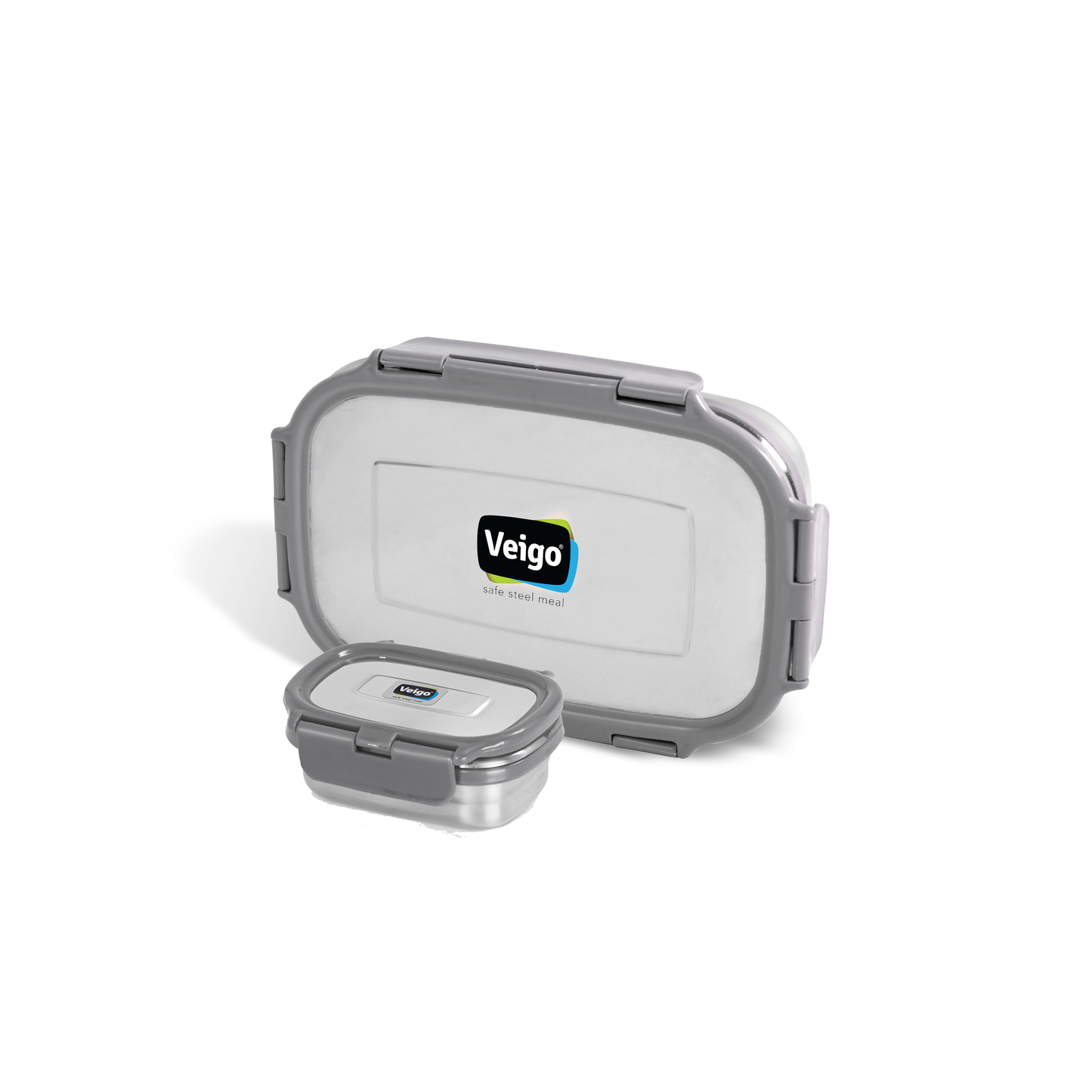 Veigo Jumbo Lunch Box w/ Veg Box - Veigo Grey / Original