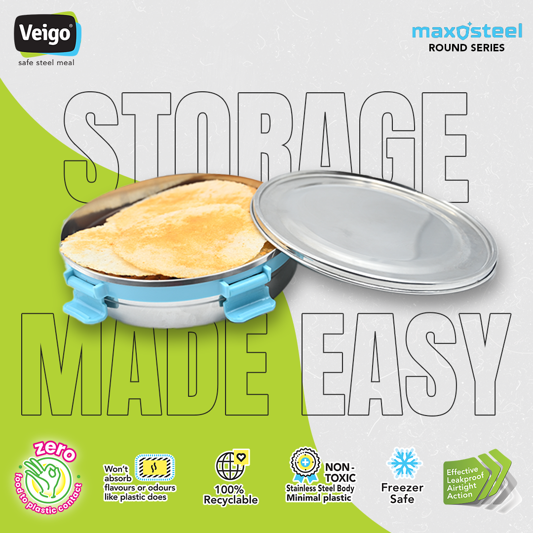 Veigo Maxosteel Round Storage Box- Set of 2 - Veigo Yellow