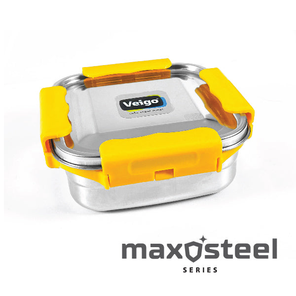 Veigo MaxoSteel Medium Stainless Steel Snack Box - Veigo Yellow / Single