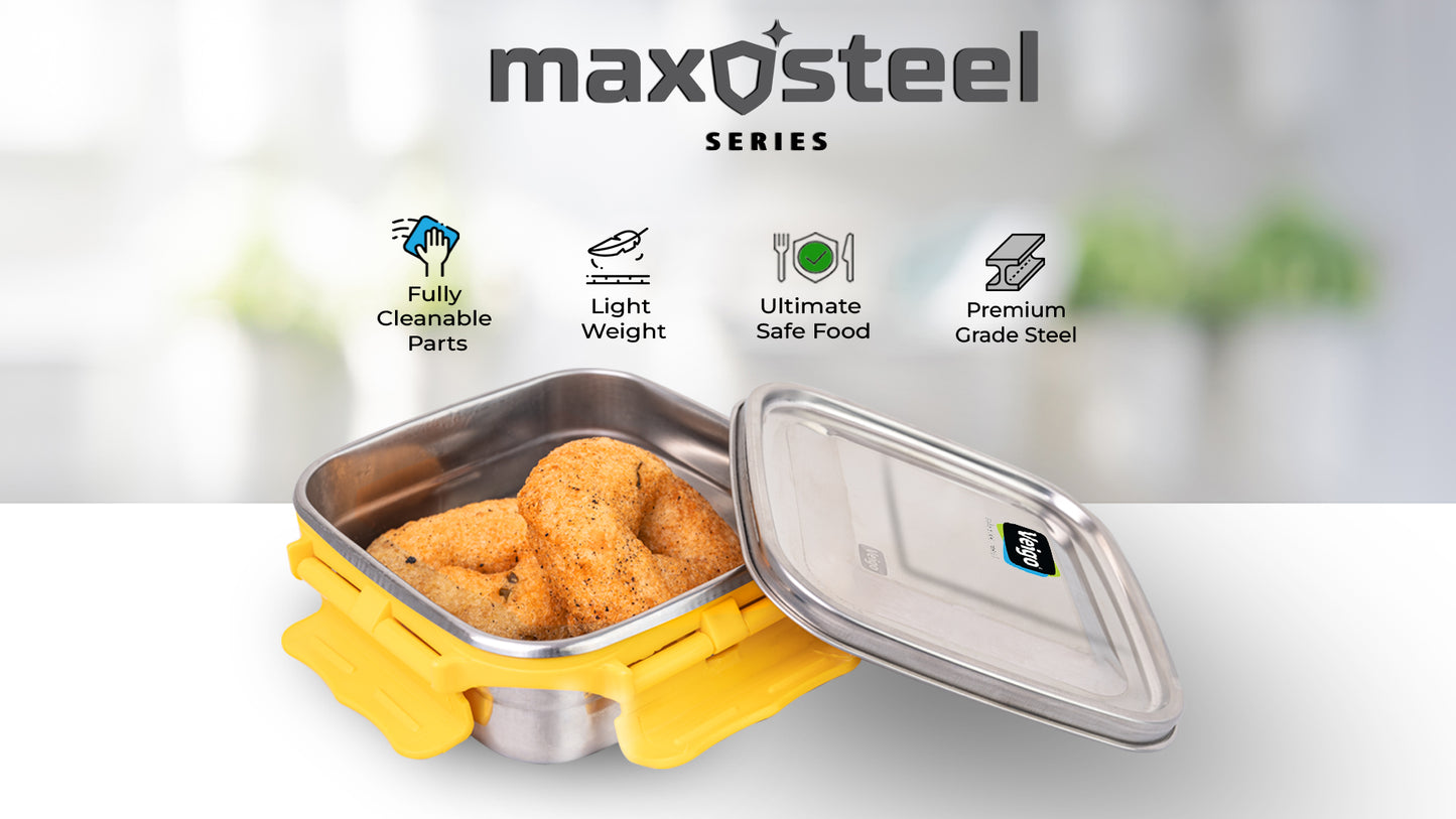 Veigo MaxoSteel Medium Stainless Steel Snack Box - Veigo Red / Single