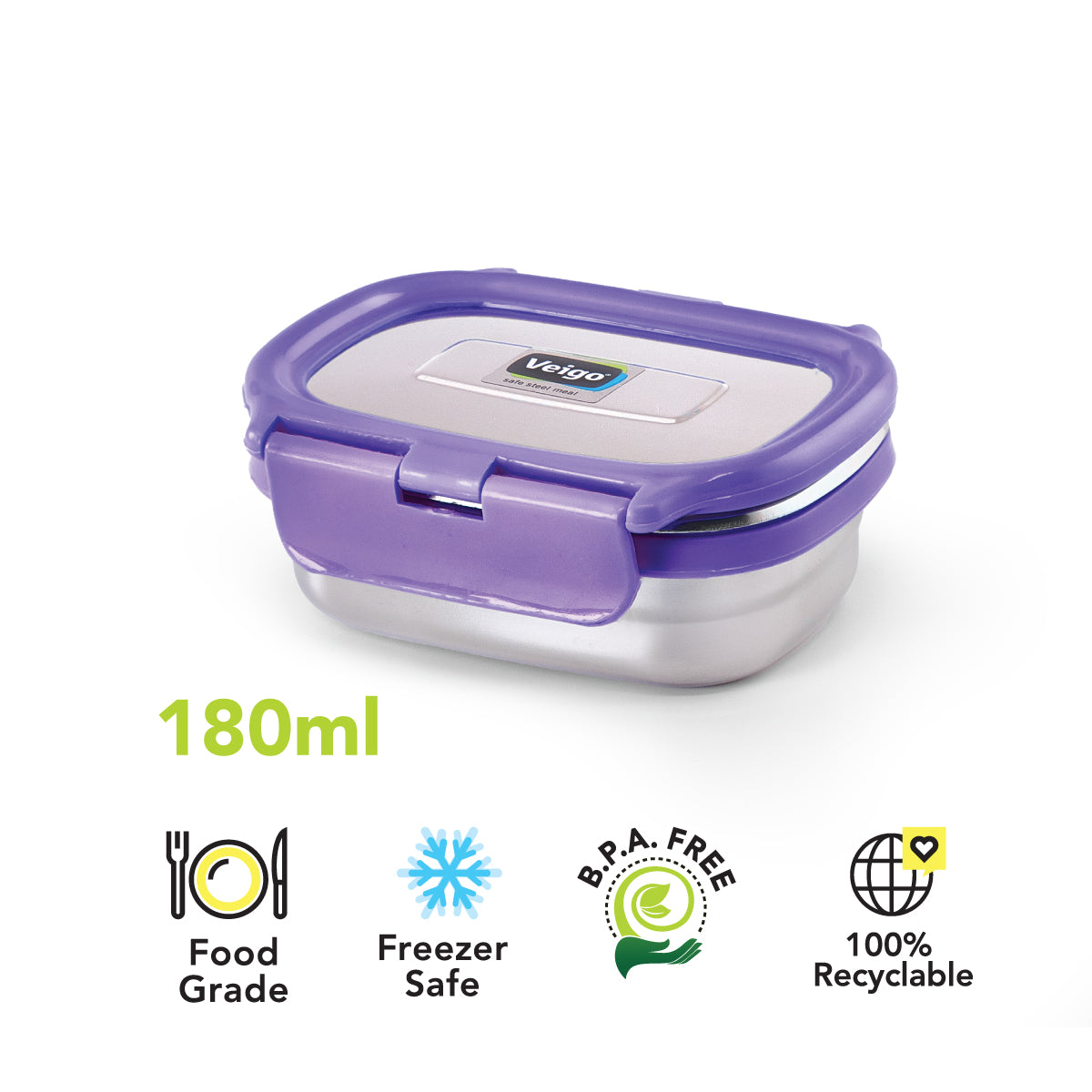 Veigo Small 180ml Container | Leakproof Steel Dabbi