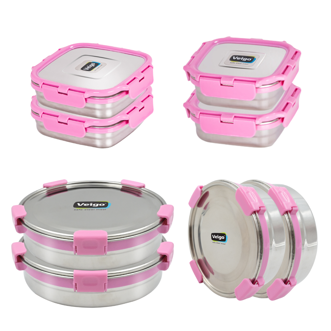 Veigo Super Mom Set of 8- Storage Containers - veigolunchboxes