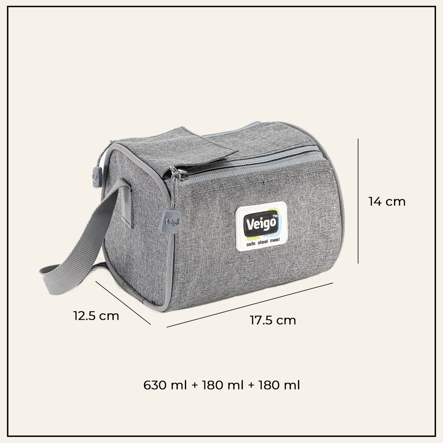 Veigo Daftar- Set of 3 Lunch Boxes in Lunch Bag - Veigo Yellow / Original