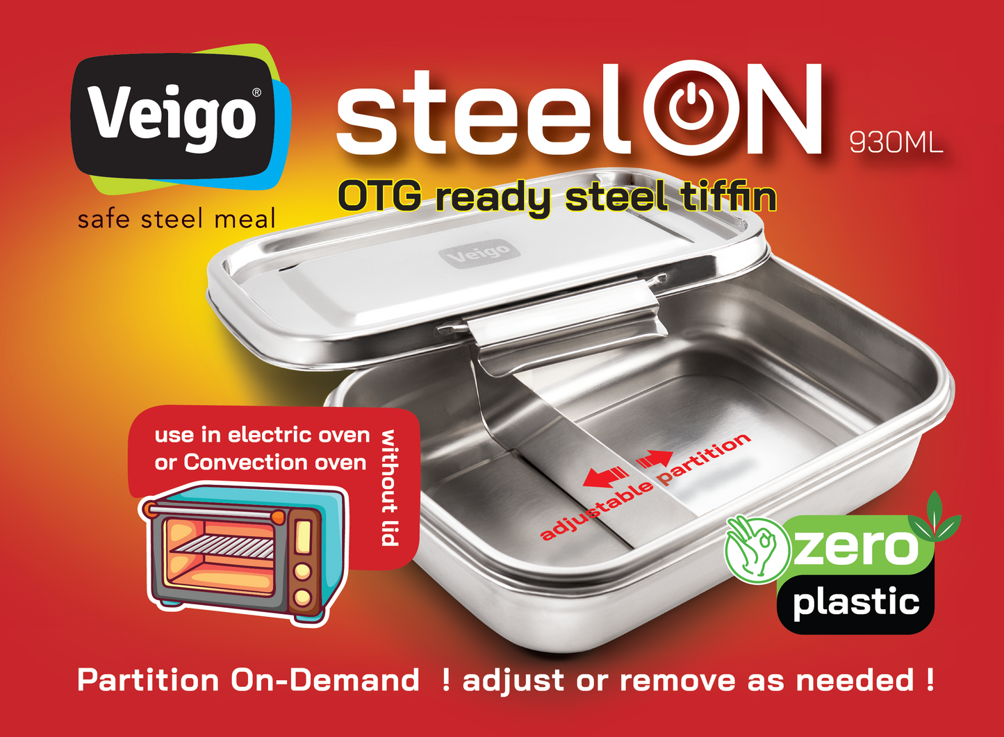 Veigo Steel-On: Oven-Safe Steel Lunch Box - Veigo Default Title