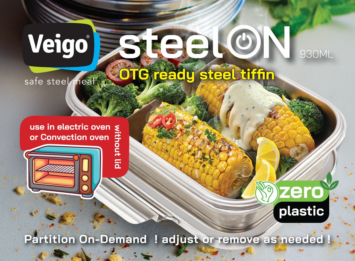 Veigo Steel-On: Oven-Safe Steel Lunch Box - Veigo Default Title