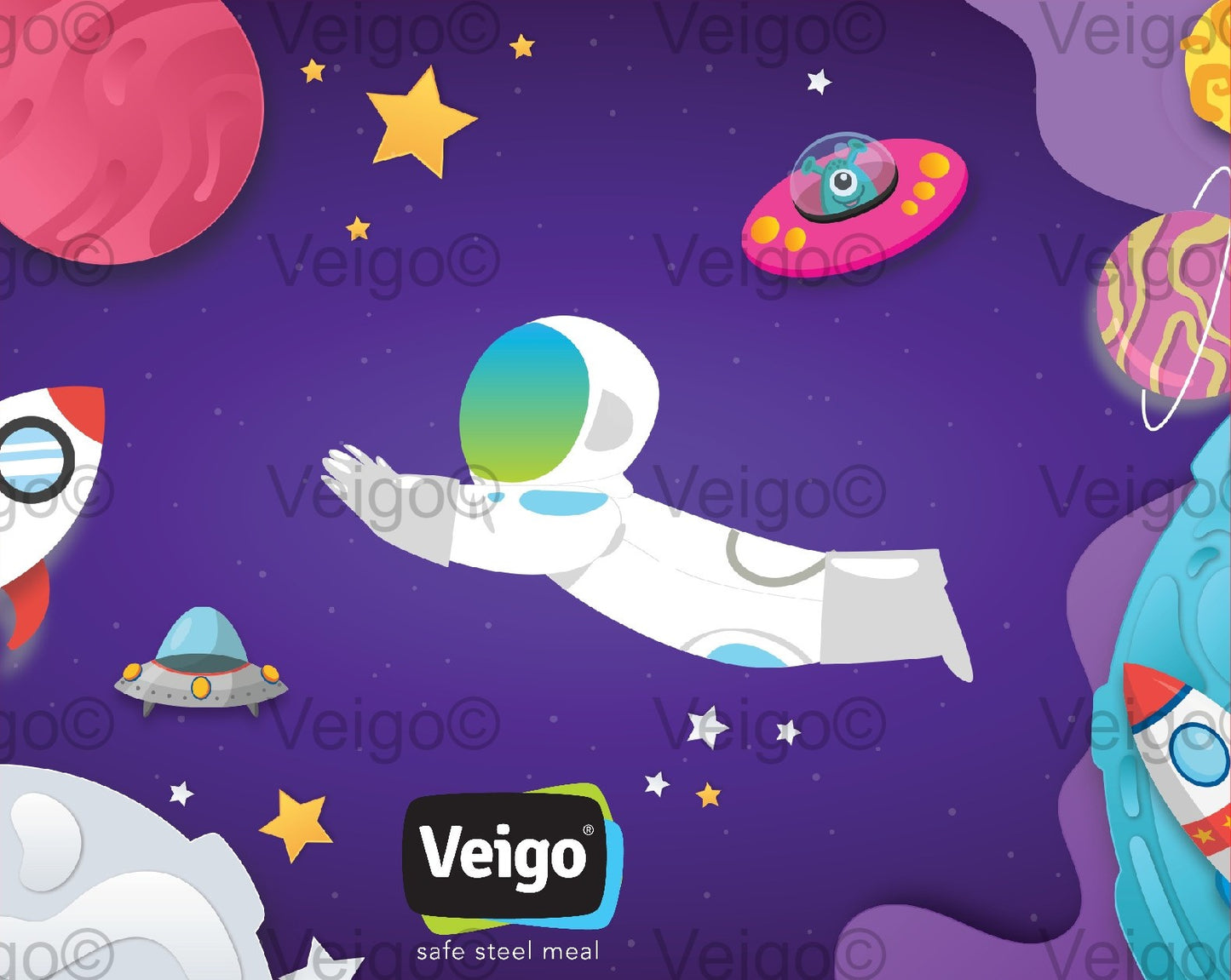 Veigo Skins 🎨- Fun & Waterproof - Veigo Large 630 ml / Astronaut