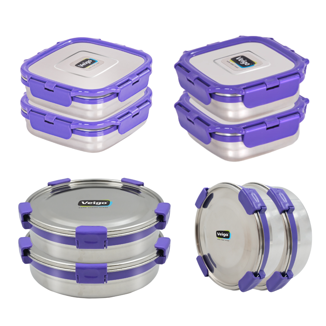 Veigo Super Mom Set of 8- Storage Containers - veigolunchboxes