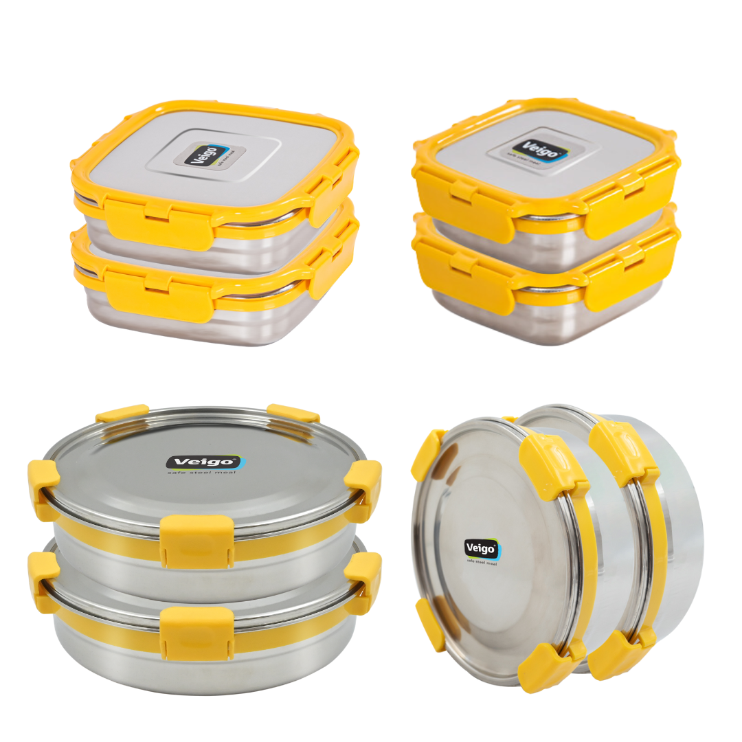 Veigo Super Mom Set of 8- Storage Containers - veigolunchboxes