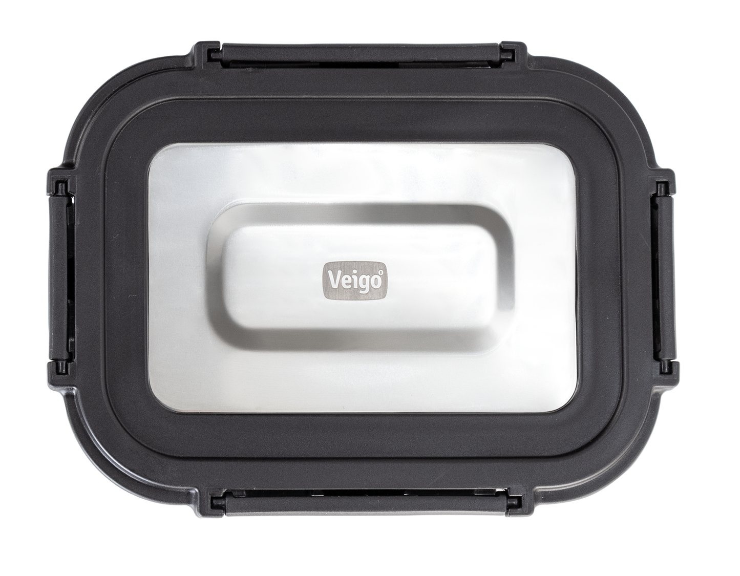 Veigo Pure and Sure series | Rectangle | Borosilicate Glass Container with Stainless Steel Lid - Veigo 370 ML / Stone