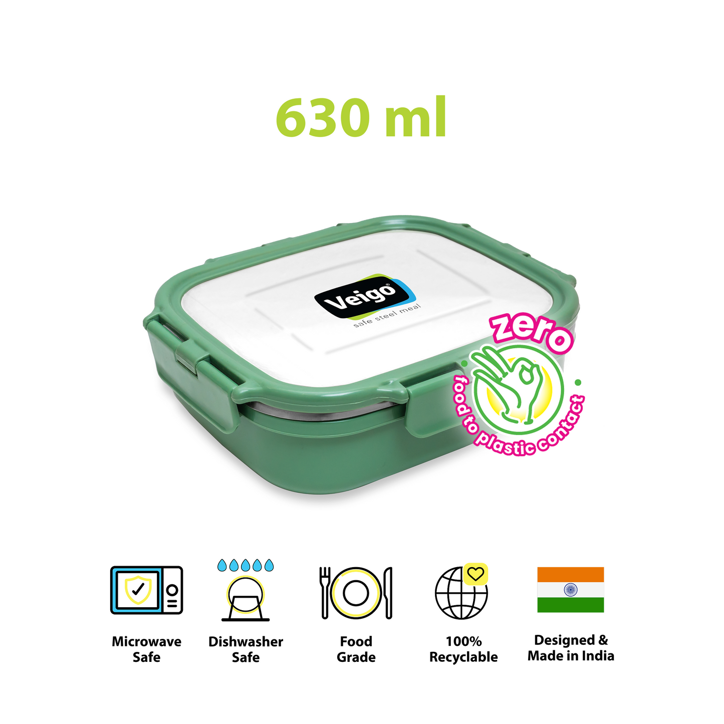 Veigo HeatUp Large ( Microwave Safe) - Veigo Single / Military Green