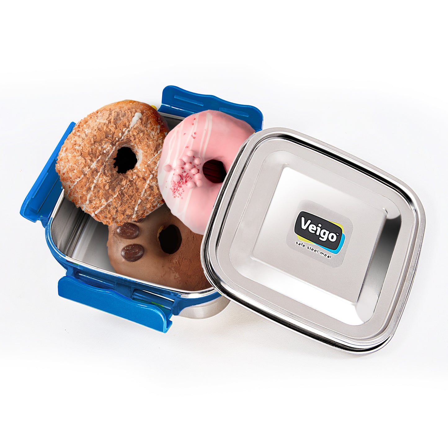 Veigo MaxoSteel Medium Stainless Steel Snack Box - Veigo Red / Single