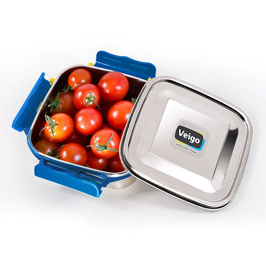 Veigo MaxoSteel Medium Stainless Steel Snack Box - Veigo Red / Single