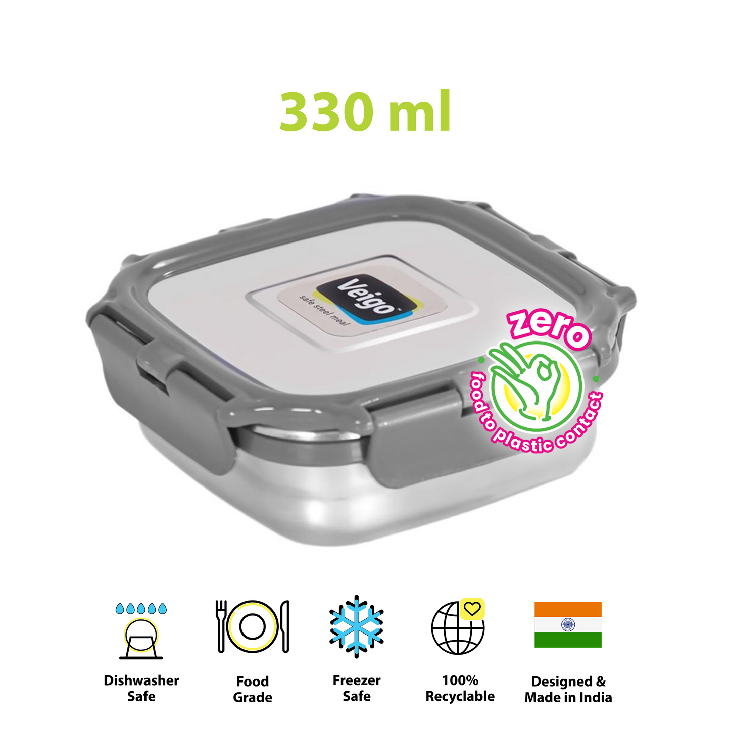 Steel Snack Box Medium size| Leakproof & Compact
