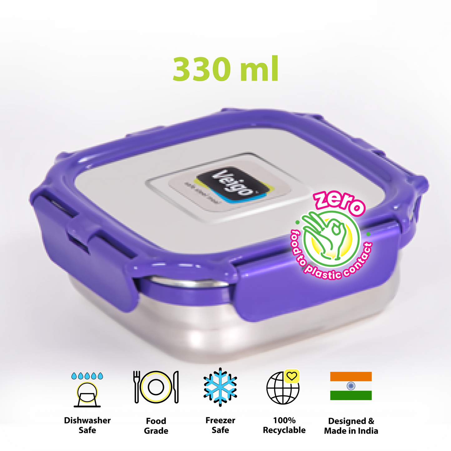 Steel Snack Box Medium size| Leakproof & Compact