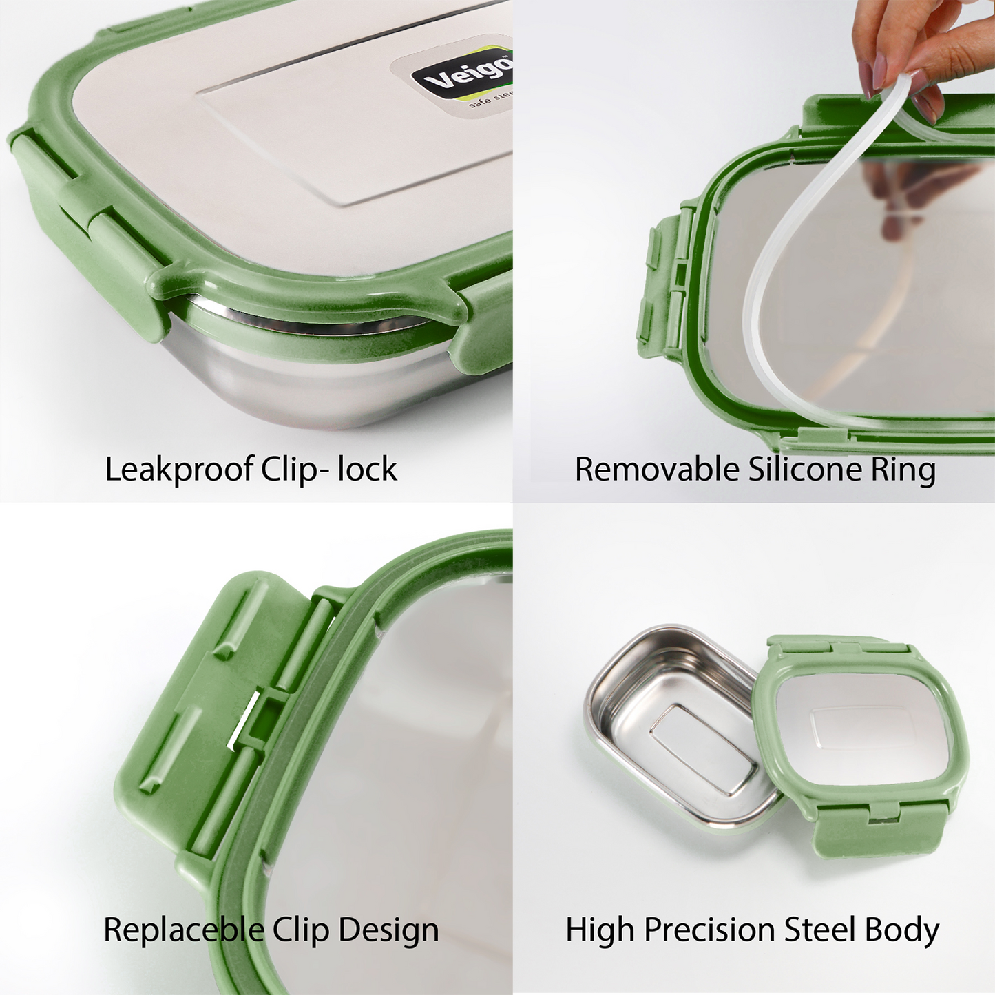Veigo Jumbo Lunch Box w/ Veg Box - Veigo Green / Original