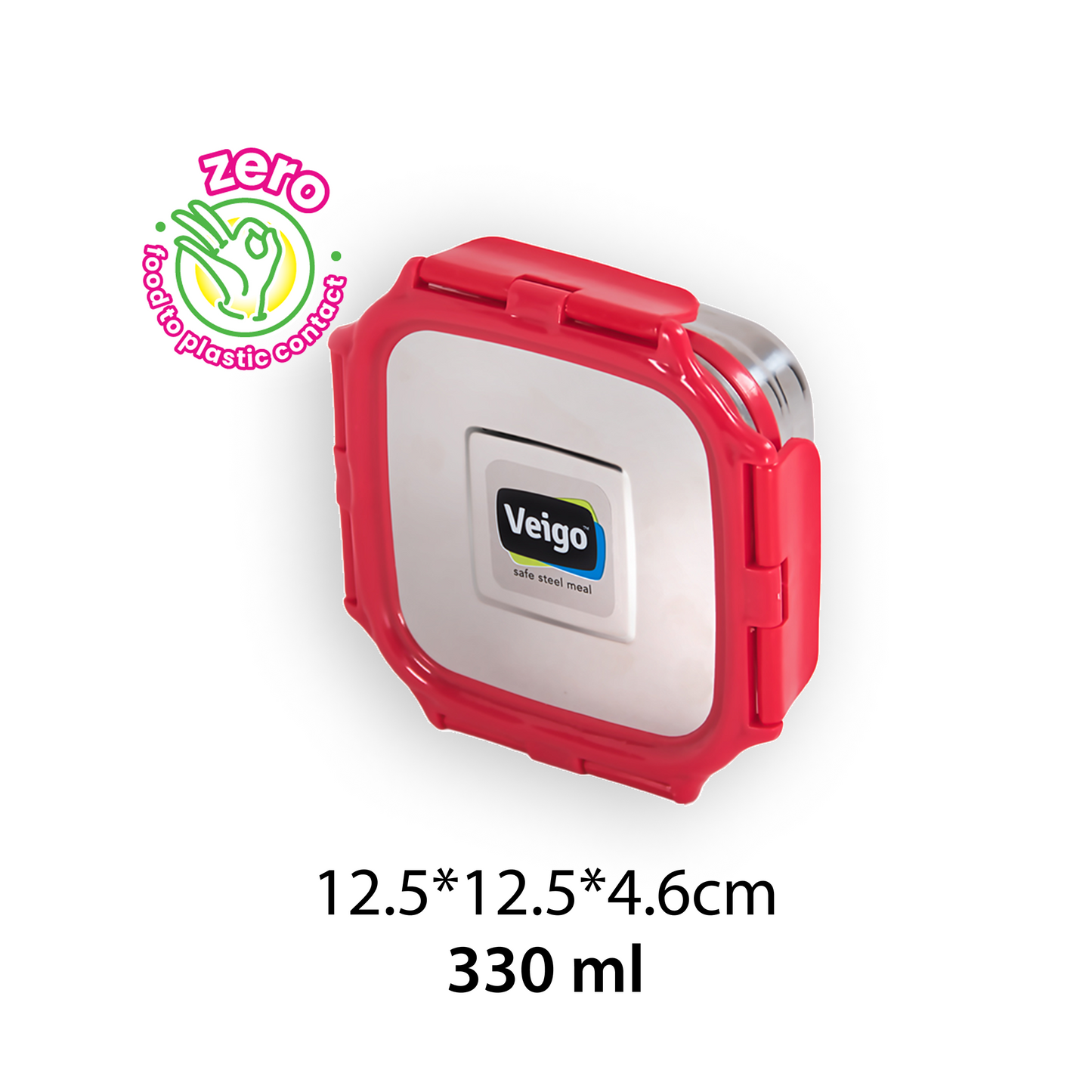 Veigo MEDIUM Steel Snack Box - Veigo Single / Red