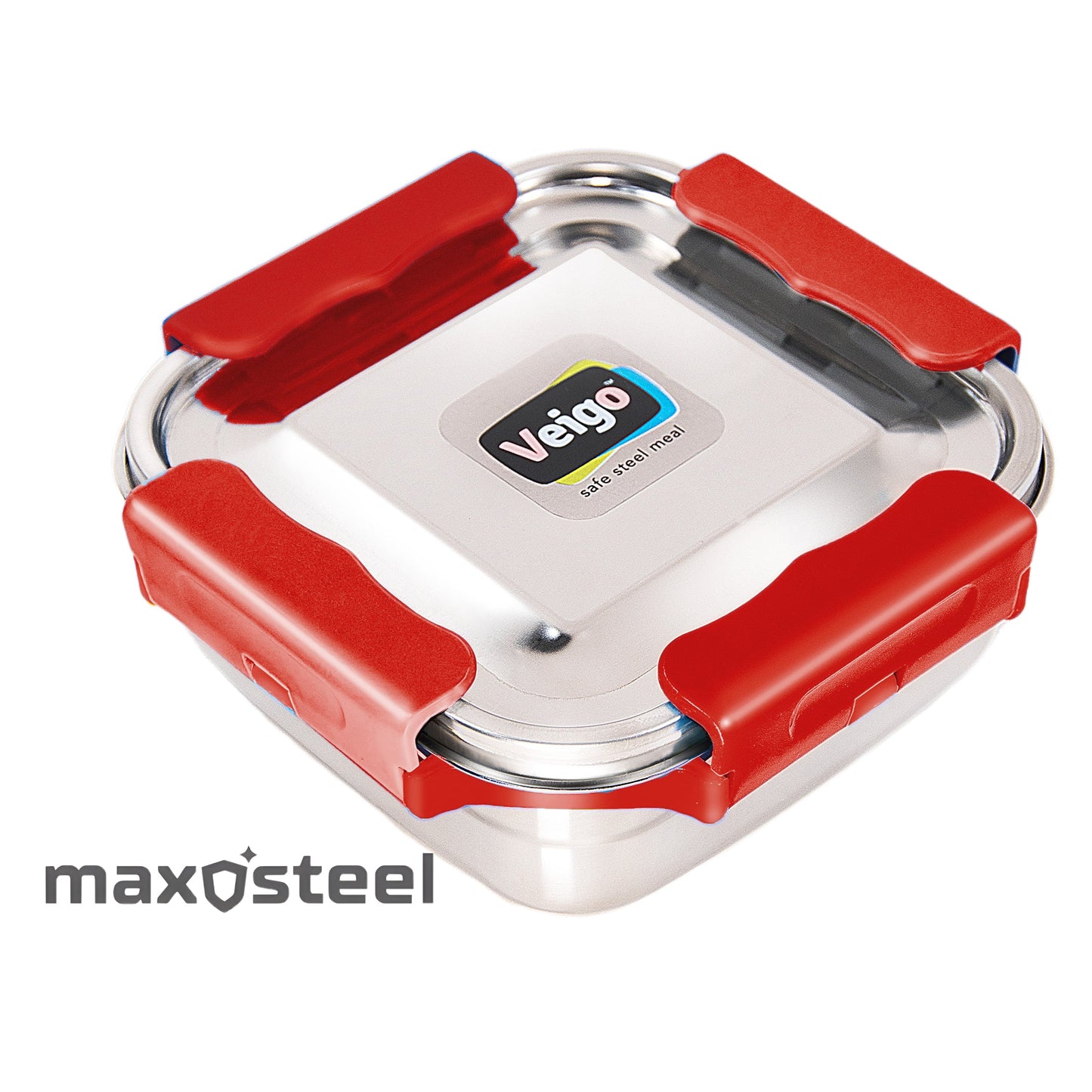 Veigo MaxoSteel Medium Stainless Steel Snack Box - Veigo Red / Single