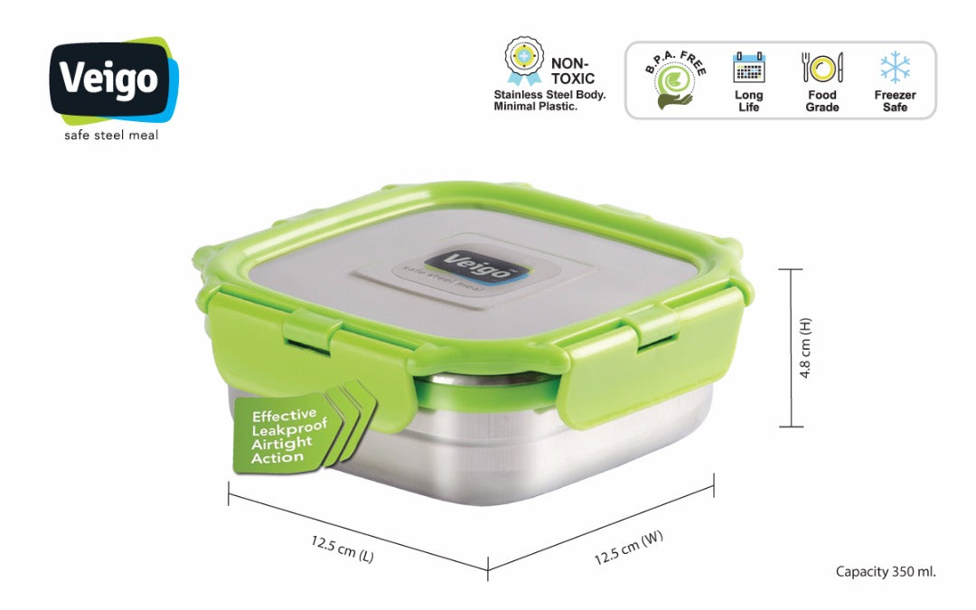 Veigo MEDIUM Steel Snack Box - Veigo Single / Red