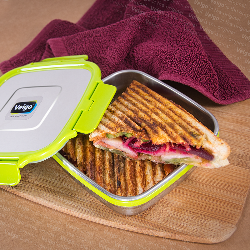 Veigo SANDWICH Steel Lunch Box - Veigo Single Piece / Green