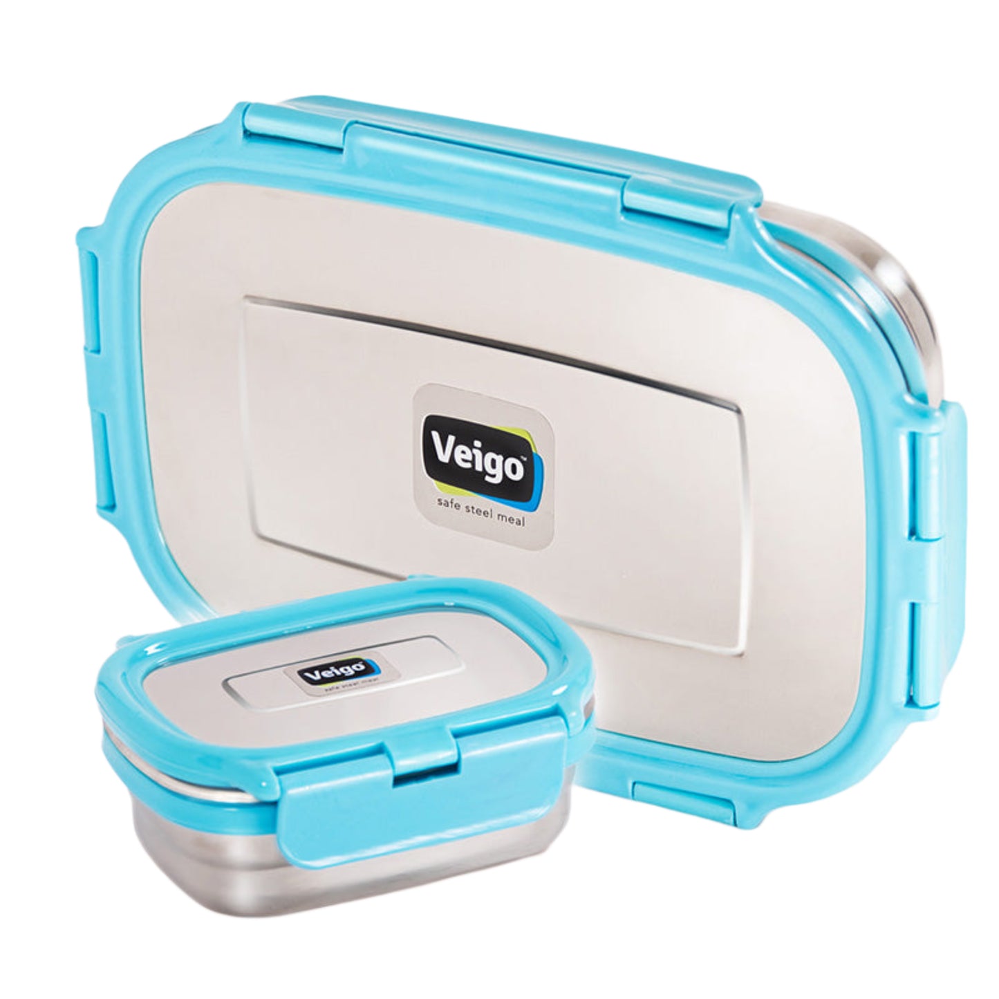 Veigo Jumbo Lunch Box w/ Veg Box - Veigo Aqua Blue / Original