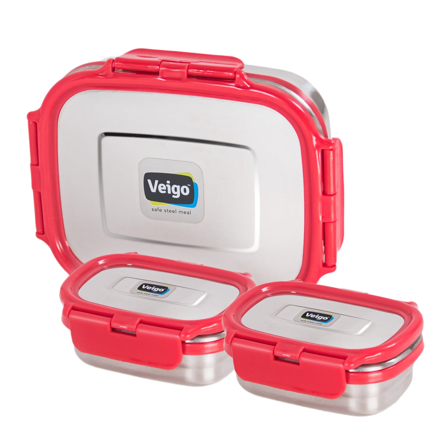 Veigo Daftar- Set of 3 Lunch Boxes in Lunch Bag - Veigo Yellow / Original