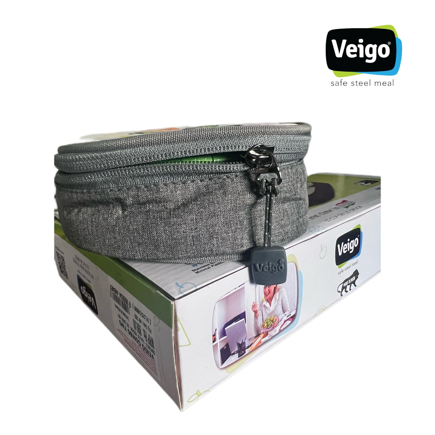 Veigo Daily- Set of 2 Lunch Boxes in a flat pouch - veigolunchboxes