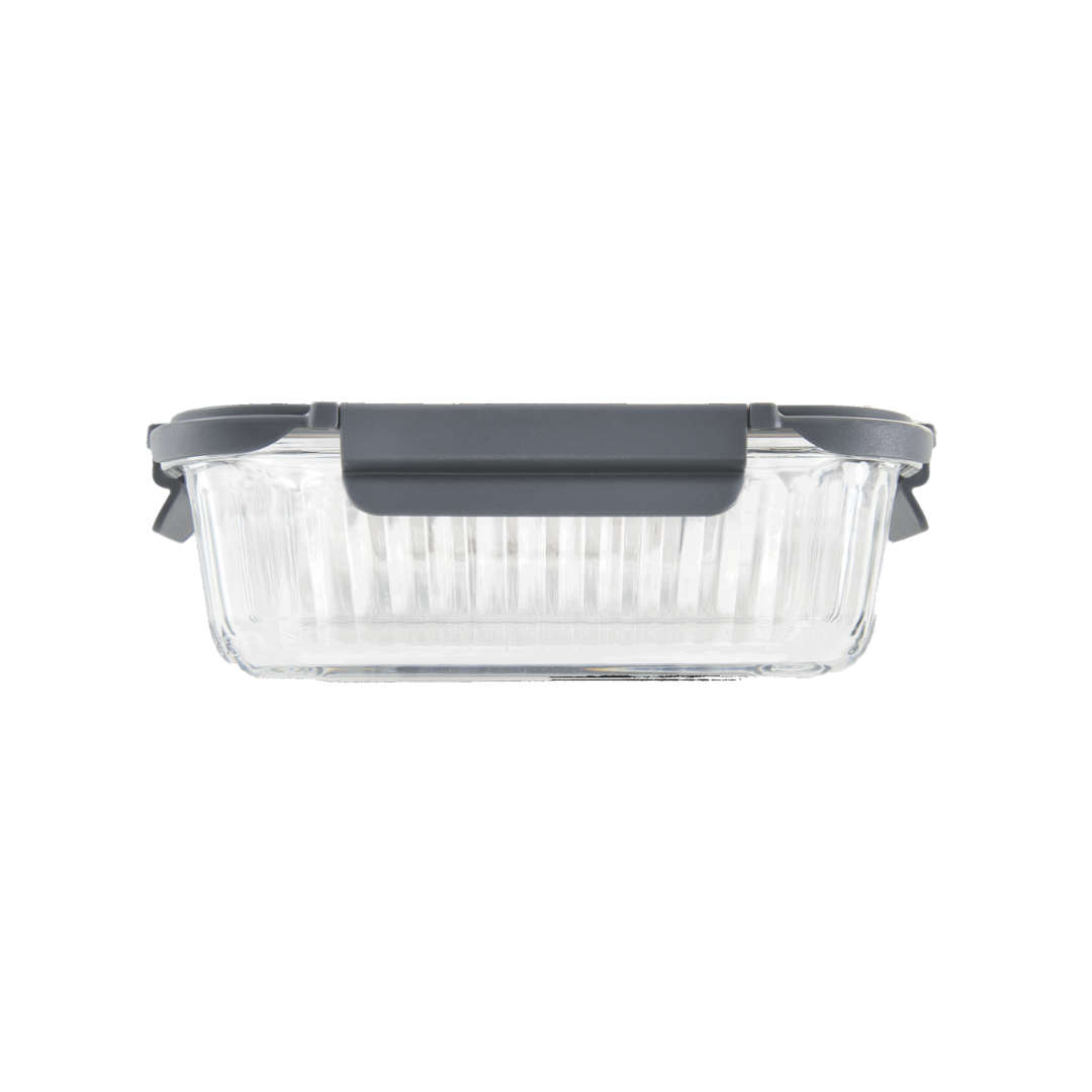 Veigo See & Serve |RECTANGLE| Glass Container w/ Glass Lid