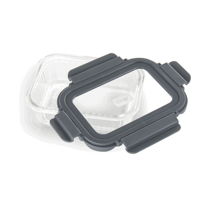 Veigo See & Serve |RECTANGLE| Glass Container w/ Glass Lid