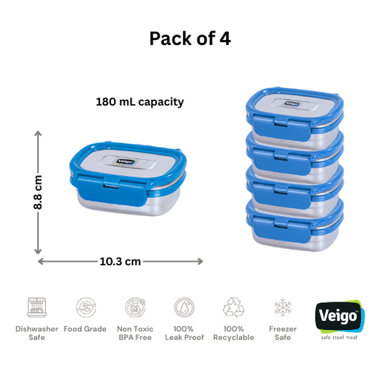 Veigo Chutney & Condiment Storage Dabbi - Set of 4